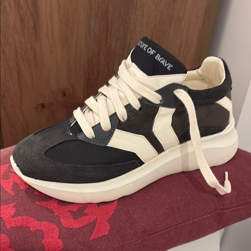 Culture of Brave Black and White Sneakers